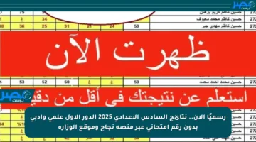 رسميًا الآن.. نتائج السادس الإعدادي 2025 الدور الأول علمي وأدبي بدون رقم امتحاني عبر منصة نجاح وموقع الوزارة